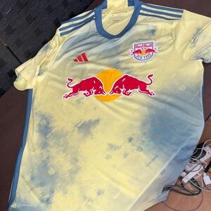 adidas Yellow & Blue Tie-Dye New York Red Bulls Jersey size XL